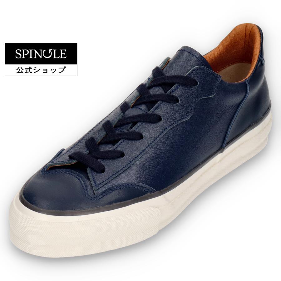 SPINGLE SP-1034 NAVY Lサイズ レザー スニーカー SP-1034 Navy | 国産ハンドメイド スニーカー スピングル