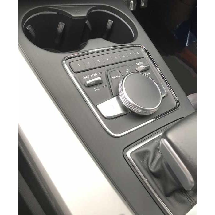 アウディ/AUDI A4(8W/B9) シフト＆ナビコントロールトリムset/クローム【Halt Design/ハルトデザイン製 ...