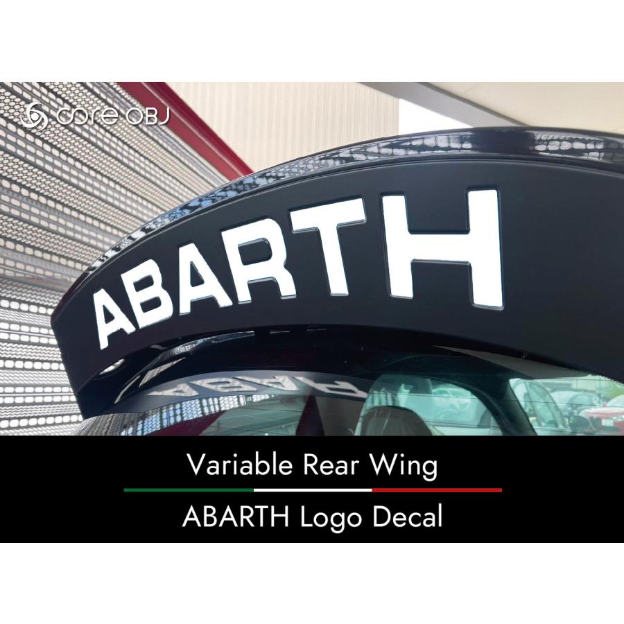 アバルト 可変リアウイング ABARTH・ロゴデカール/ホワイト【core OBJ