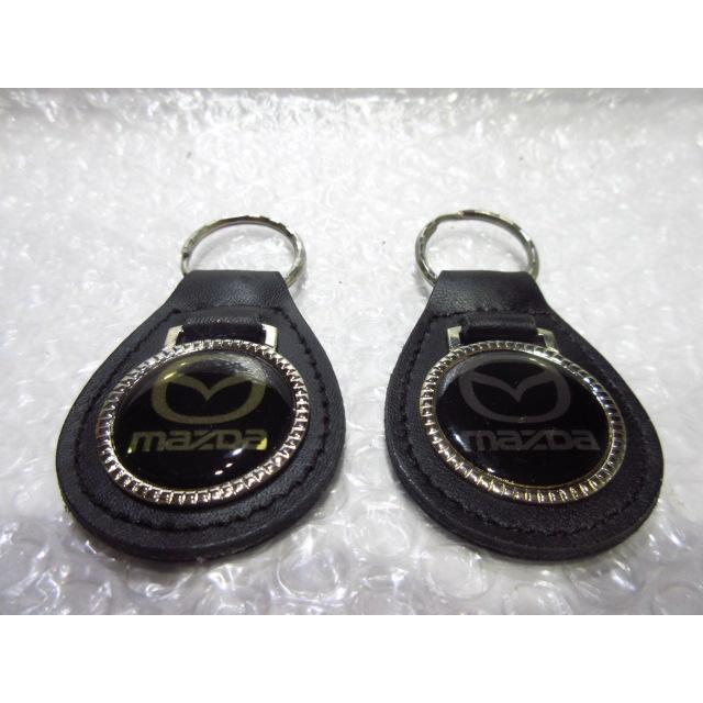 マツダ(黒) 本皮キーホルダーS MAZDA/2タイプ 【type1】 : スパイラル