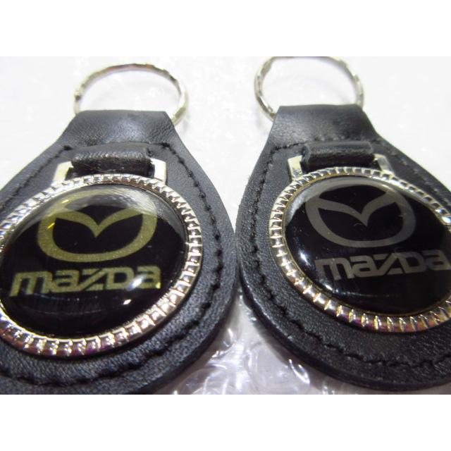 マツダ(黒) 本皮キーホルダーS MAZDA/2タイプ 【type1】 : スパイラル