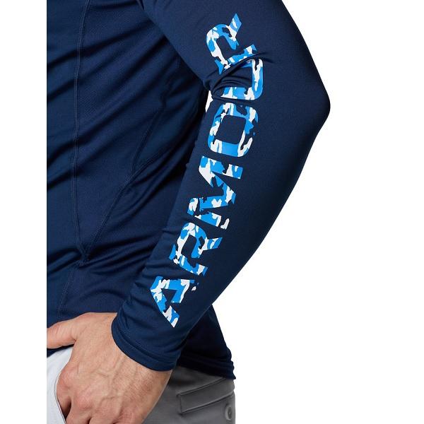 アンダーアーマー ゴルフ アンダーウェア  UAコールドギア フィッティド ロングスリーブ モック シャツ 〈カモ テキスト〉 UNDER ARMOUR   1375336 | UNDER ARMOUR | 09