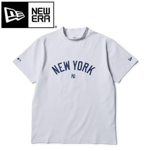 ニューエラ ゴルフ 半袖 ミッドネック Tシャツ MLB ニューヨーク・ヤンキース ホワイト NEW ERA (14859923) 2026年春夏モデル | NEW ERA