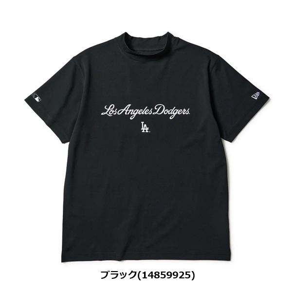 ニューエラ ゴルフ 半袖 ミッドネック Tシャツ MLB ロサンゼルス・ドジャース ブラック NEW ERA (14859925) 2026年春夏モデル | NEW ERA | 01