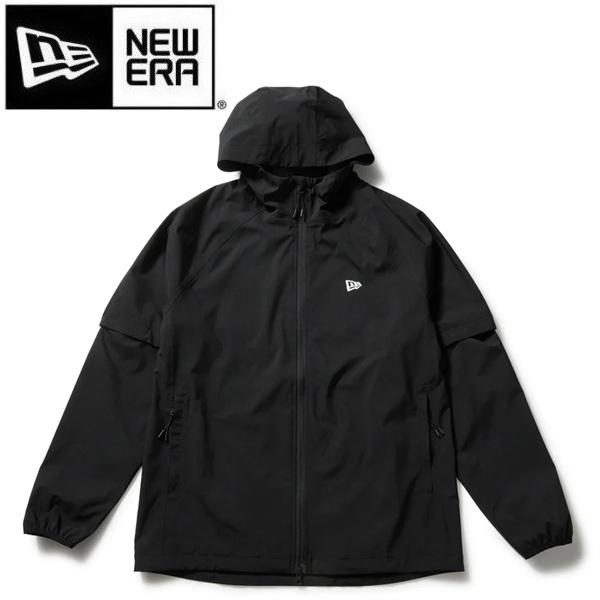 ニューエラ ゴルフ レインジャケット フーディー 2-way アウトラインロゴ ブラック NEW ERA (14859959) 2026年春夏モデル | NEW ERA