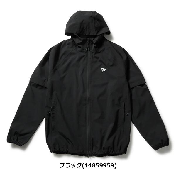 ニューエラ ゴルフ レインジャケット フーディー 2-way アウトラインロゴ ブラック NEW ERA (14859959) 2026年春夏モデル | NEW ERA | 01