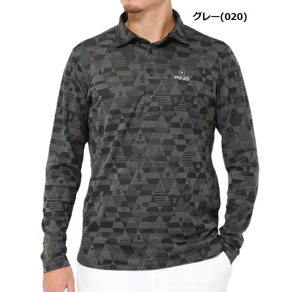 ピン ゴルフ PING GEOMETRIC プリント 長袖 ポロシャツ PING 621-3261001 | PING | 01