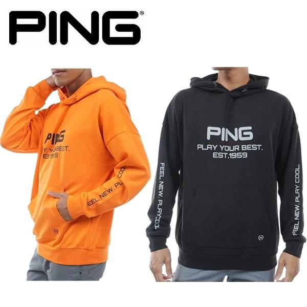 ピン ゴルフ メンズ ロゴプリント ダンボールニット 長袖 ドロップショルダー プルオーバー フーディー PING 621-4162105 | PING