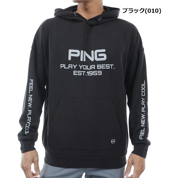 ピン ゴルフ メンズ ロゴプリント ダンボールニット 長袖 ドロップショルダー プルオーバー フーディー PING 621-4162105 | PING | 01