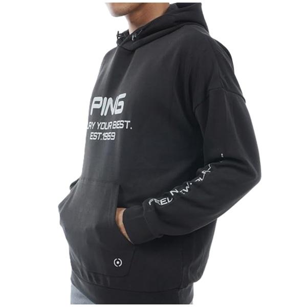 ピン ゴルフ メンズ ロゴプリント ダンボールニット 長袖 ドロップショルダー プルオーバー フーディー PING 621-4162105 | PING | 03