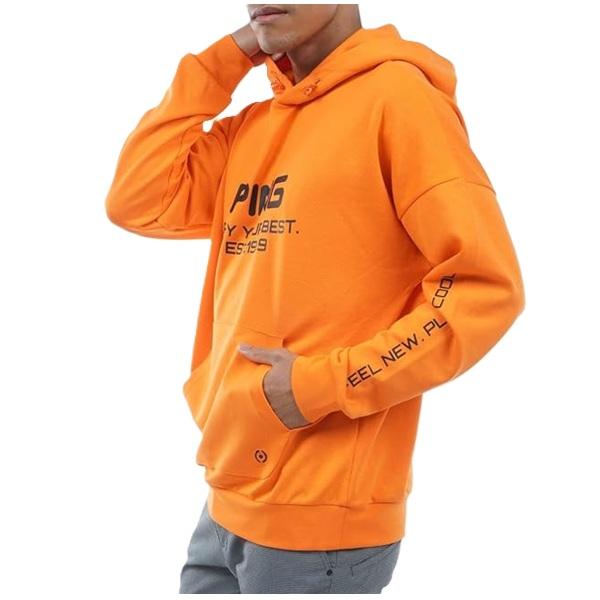 ピン ゴルフ メンズ ロゴプリント ダンボールニット 長袖 ドロップショルダー プルオーバー フーディー PING 621-4162105 | PING | 05
