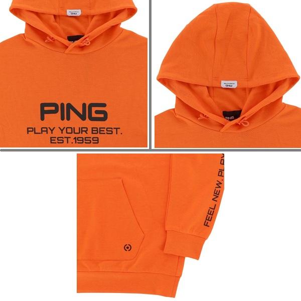 ピン ゴルフ メンズ ロゴプリント ダンボールニット 長袖 ドロップショルダー プルオーバー フーディー PING 621-4162105 | PING | 07
