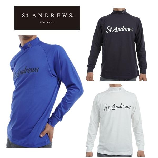 セント アンドリュース ゴルフ メンズ シャツ ベア天竺 ロゴプリント 長袖 ハイネックシャ St ANDREWS Golf  042-4266951 | St ANDREWS