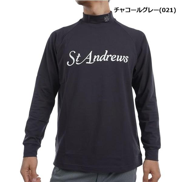 セント アンドリュース ゴルフ メンズ シャツ ベア天竺 ロゴプリント 長袖 ハイネックシャ St ANDREWS Golf  042-4266951 | St ANDREWS | 01