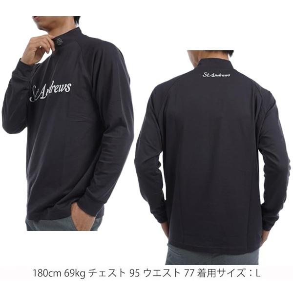 セント アンドリュース ゴルフ メンズ シャツ ベア天竺 ロゴプリント 長袖 ハイネックシャ St ANDREWS Golf  042-4266951 | St ANDREWS | 04