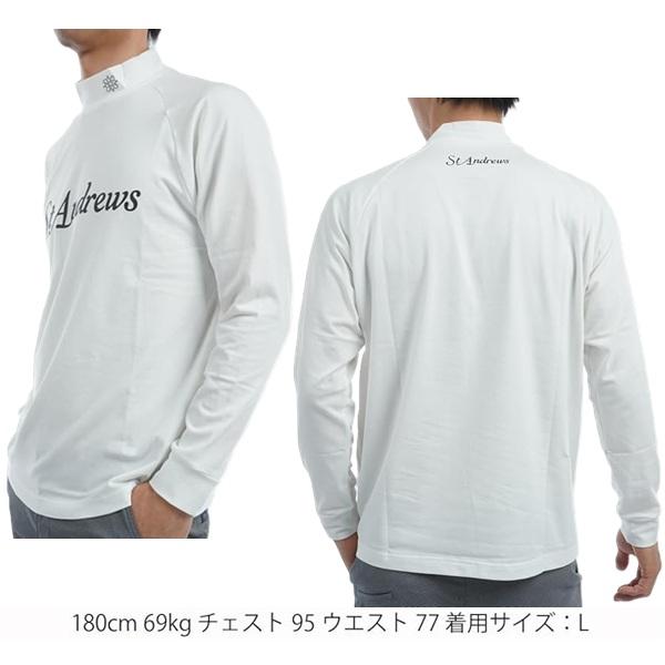 セント アンドリュース ゴルフ メンズ シャツ ベア天竺 ロゴプリント 長袖 ハイネックシャ St ANDREWS Golf  042-4266951 | St ANDREWS | 05