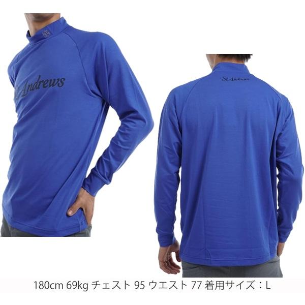 セント アンドリュース ゴルフ メンズ シャツ ベア天竺 ロゴプリント 長袖 ハイネックシャ St ANDREWS Golf  042-4266951 | St ANDREWS | 06