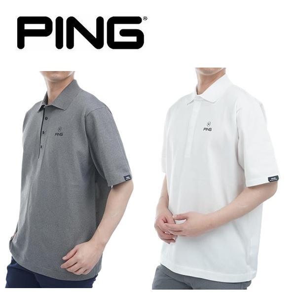 ピン ゴルフ PING メンズ ワンポイントロゴ 半袖 ニットポロシャツ PING 621-5172201 2025年春夏モデル | PING