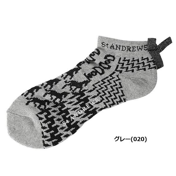 セント アンドリュース ゴルフ レディース ホースビットチェックアンクルソックス 042-6186252【ポスト投函配送】 | St ANDREWS | 02