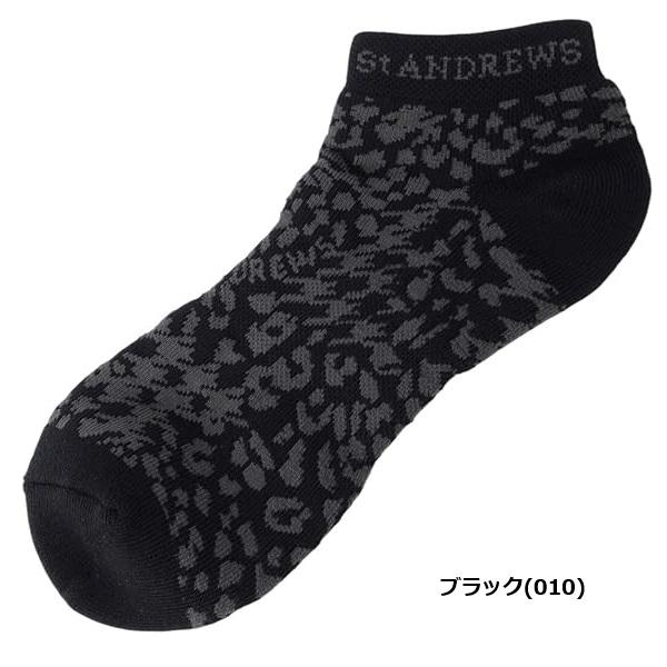 セント アンドリュース ゴルフ 千鳥レオパードアンクルソックス 042-6186551【ポスト投函配送】 | St ANDREWS | 01