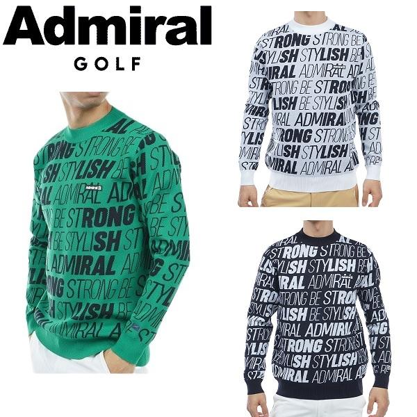 アドミラル ゴルフ メンズ ランニングロゴジャガード クルーネックセーター ADMIRAL ADMA362 2023年秋冬モデル | Admiral Golf