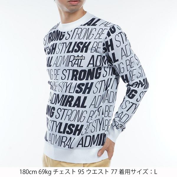 アドミラル ゴルフ メンズ ランニングロゴジャガード クルーネックセーター ADMIRAL ADMA362 2023年秋冬モデル | Admiral Golf | 04
