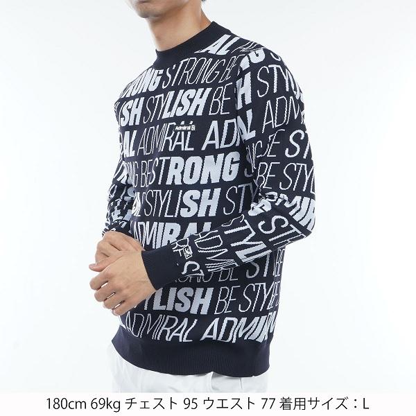 アドミラル ゴルフ メンズ ランニングロゴジャガード クルーネックセーター ADMIRAL ADMA362 2023年秋冬モデル | Admiral Golf | 05