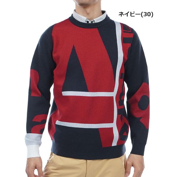 アドミラル ゴルフ メンズ ポップロゴジャカード　クルーネックセーター ADMIRAL ADMA367 2023年秋冬モデル | Admiral Golf | 02