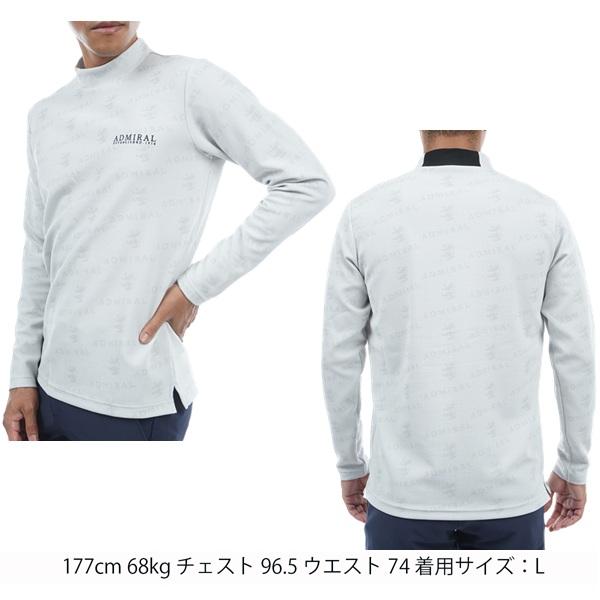 アドミラル ゴルフ メンズ ランパントモノグラムジャカード ロングスリーブ モックネックシャツ ADMIRAL ADMA378 | Admiral Golf | 03