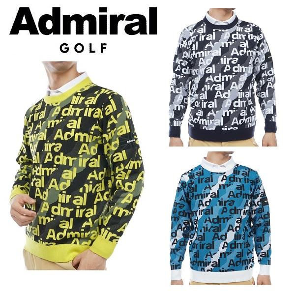 アドミラル ゴルフ メンズ オーロラロゴジャカード クルーネックセーター ADMIRAL ADMA384 2023年秋冬モデル | Admiral Golf