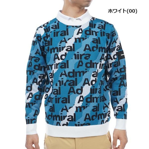 アドミラル ゴルフ メンズ オーロラロゴジャカード クルーネックセーター ADMIRAL ADMA384 2023年秋冬モデル | Admiral Golf | 01
