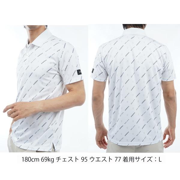 Admiral - アドミラル ゴルフ 半袖 ポロシャツ メンズ XL 白 ホワイト 総柄 ロゴ刺繍 Admiral Golf アドミラル ゴルフ メンズ モノグラム ポロシャツ