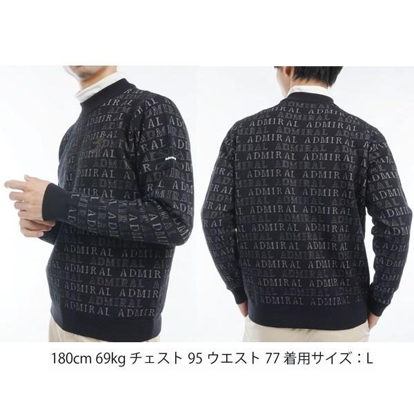 アドミラル ゴルフ メンズ ビックランパント ロゴジャガード モックネックセーター ADMIRAL GOLF ADMA480 2024年秋冬モデル | Admiral Golf | 03