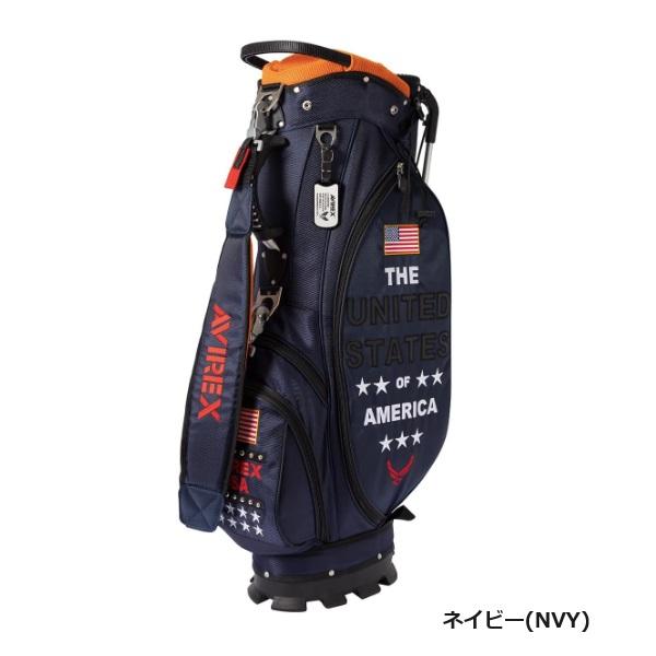 AVIREX ゴルフバッグ キャディバッグ　スタンド式　ネイビー AVIREX（アヴィレックス） ゴルフ スタンドクラブケース付きキャディ