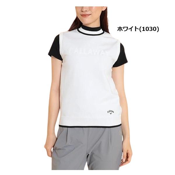 キャロウェイ ゴルフ レディース ベスト ピンタックロゴ クルーネック ニットベスト Callaway Golf C24219200 | Callaway | 01