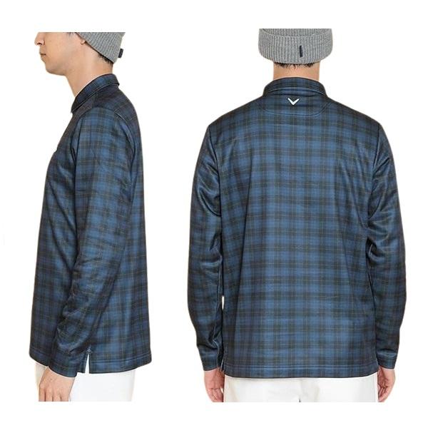 キャロウェイ ゴルフ メンズ 長袖シャツ チェックプリント 裏起毛 シャツ Callaway Golf  C24233114 | Callaway | 03