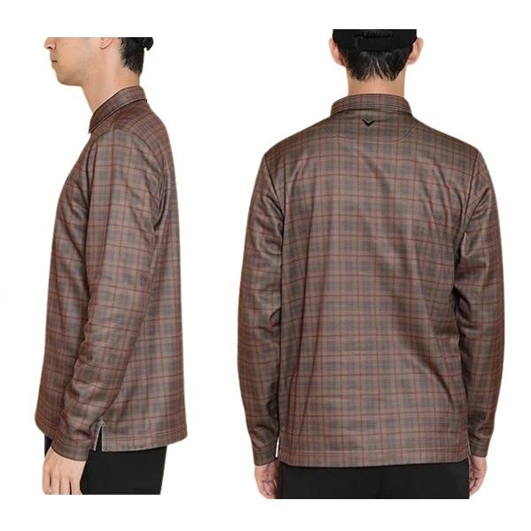 キャロウェイ ゴルフ メンズ 長袖シャツ チェックプリント 裏起毛 シャツ Callaway Golf  C24233114 | Callaway | 05