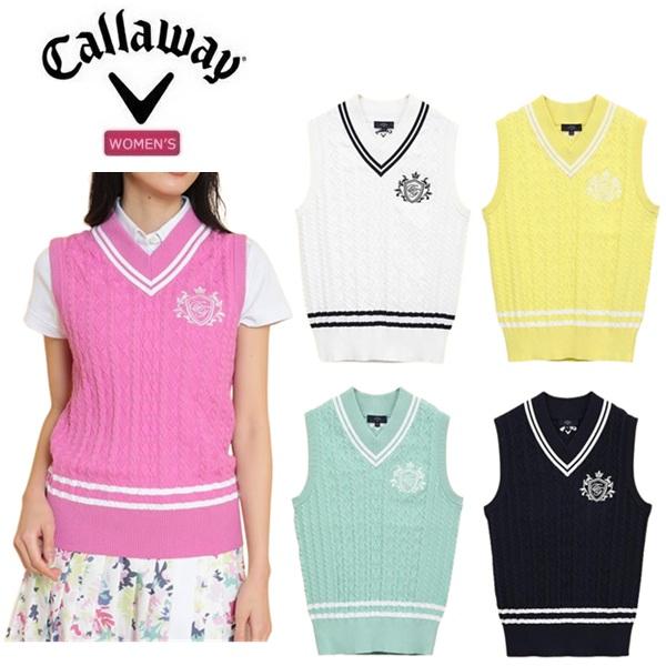 キャロウェイ ゴルフ レディース Vネックケーブルニットベスト Callaway Golf C25119200 | Callaway