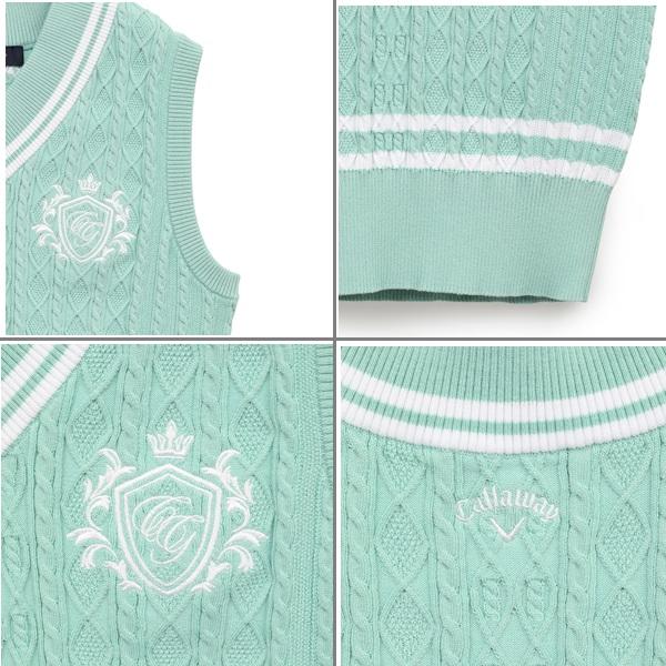 キャロウェイ ゴルフ レディース Vネックケーブルニットベスト Callaway Golf C25119200 | Callaway | 17