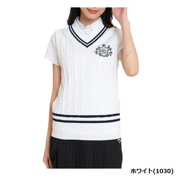 キャロウェイ ゴルフ レディース Vネックケーブルニットベスト Callaway Golf C25119200 | Callaway | 01