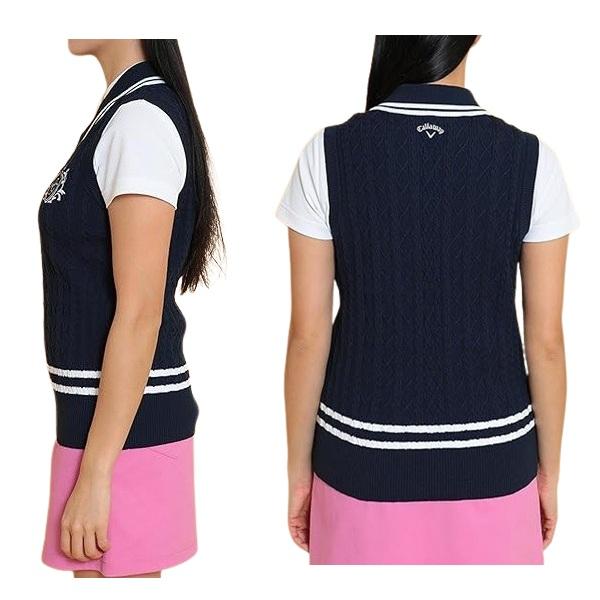 キャロウェイ ゴルフ レディース Vネックケーブルニットベスト Callaway Golf C25119200 | Callaway | 11