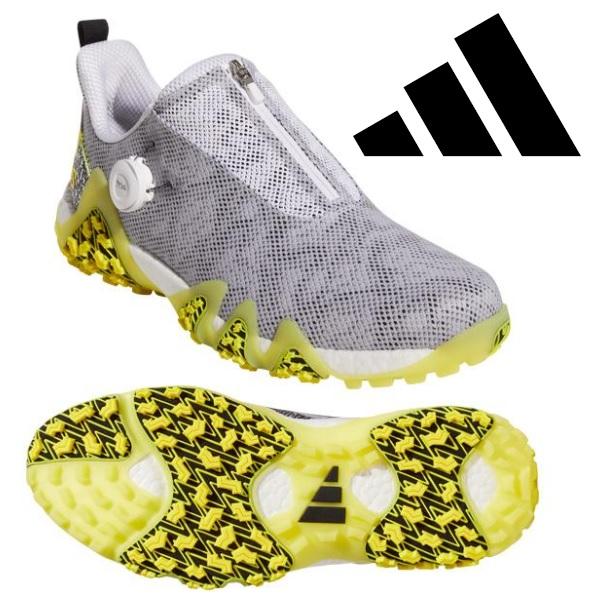 アディダス ゴルフシューズ コードカオス ボア LVL63 フットウェアホワイト/コアブラック/ビームイエロー GX0199 adidas Golf | adidas