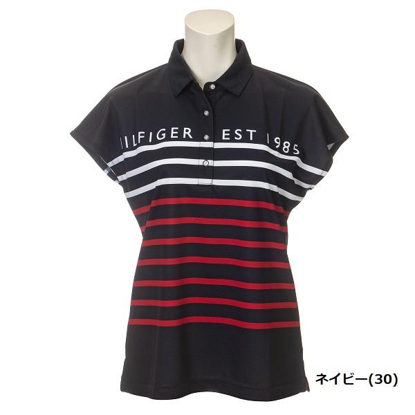 トミーヒルフィガー ゴルフ レディース ボーダー フレンチスリーブシャツ TOMMY HILFIGER  THLA210 2022年春夏モデル｜spiralgolf2018｜04