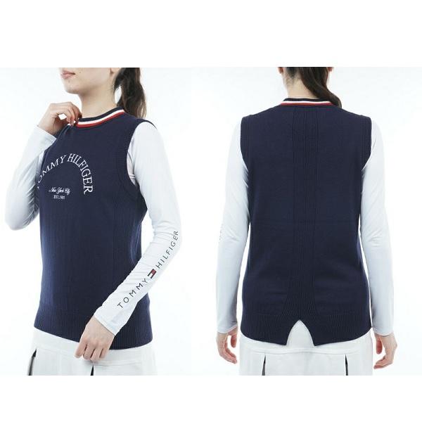 トミーヒルフィガー ゴルフ レディース 衿トリコ ニットベスト TOMMY HILFIGER GOLF THLA257 秋冬モデル | TOMMY HILFIGER GOLF | 07
