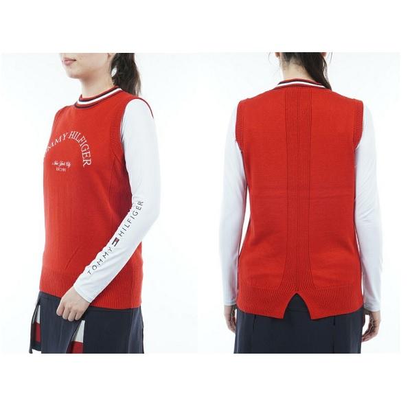 トミーヒルフィガー ゴルフ レディース 衿トリコ ニットベスト TOMMY HILFIGER GOLF THLA257 秋冬モデル | TOMMY HILFIGER GOLF | 08