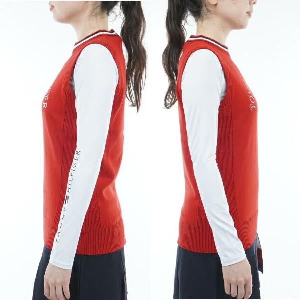 トミーヒルフィガー ゴルフ レディース 衿トリコ ニットベスト TOMMY HILFIGER GOLF THLA257 秋冬モデル | TOMMY HILFIGER GOLF | 09