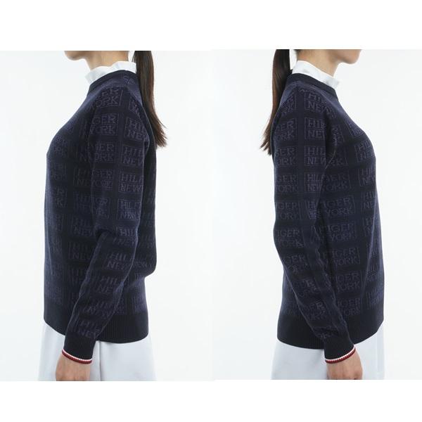 トミーヒルフィガー ゴルフ レディースモノグラムジャカード クル−ネックセ−タ− TOMMY HILFIGER GOLF THLA466 秋冬モデル | TOMMY HILFIGER GOLF | 11