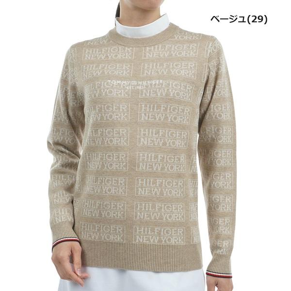 トミーヒルフィガー ゴルフ レディースモノグラムジャカード クル−ネックセ−タ− TOMMY HILFIGER GOLF THLA466 秋冬モデル | TOMMY HILFIGER GOLF | 02