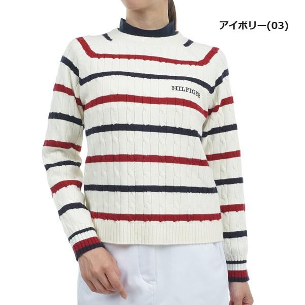 トミーヒルフィガー ゴルフ レディースケ−ブル クル−ネックセーター TOMMY HILFIGER GOLF THLA478 2024年秋冬モデル | TOMMY HILFIGER GOLF | 01