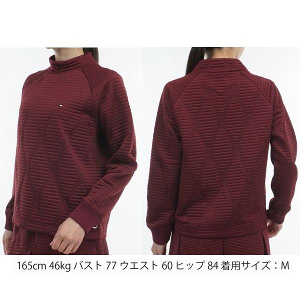 トミーヒルフィガー ゴルフ レディース スケルトンフラッグ キルトジャカード プルオーバー TOMMY HILFIGER GOLF THLA482 秋冬モデル | TOMMY HILFIGER GOLF | 06